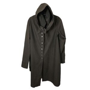 Rundholz Black Label Hooded Tunic Shirt Dress Size Large Dark Green Lagenlook